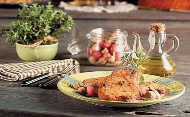 Chuletas de chancho apanadas